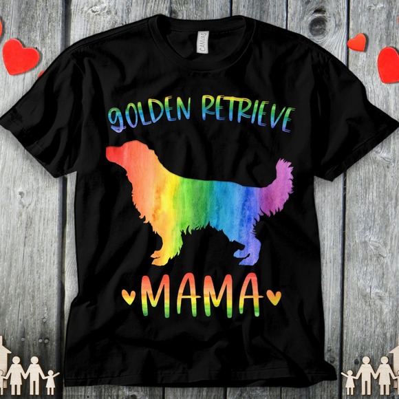 Golden Retriever Mama Colorful Mother's Day T-shirt Best Mom Ever Cool Mom - Picture 1 of 2
